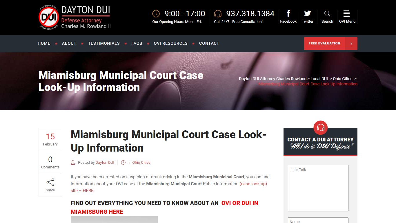 Miamisburg Municipal Court Case Look-Up Information ...